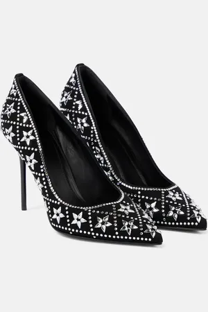 Balmain Ruby crystal-embellished suede pumps