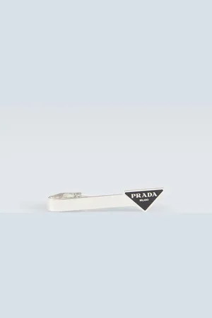 Prada Logo sterling tie clip