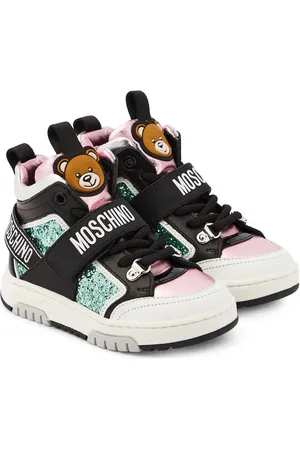Moschino Logo leather high-top sneakers