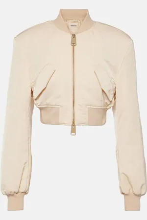Khaite Reggie cropped satin bomber jacket