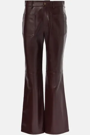 Chloé Mid-rise leather flared pants