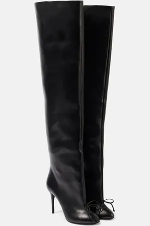 Alaïa Bow-detail leather over-the-knee boots