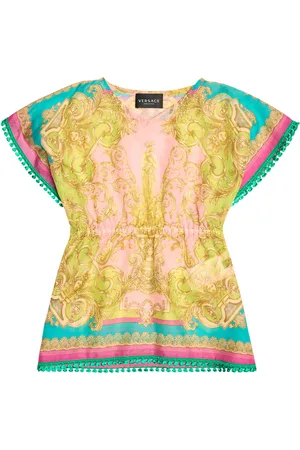 VERSACE Barocco cotton and silk beach cover-up