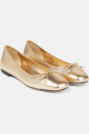 Jimmy Choo Elme metallic leather ballet flats