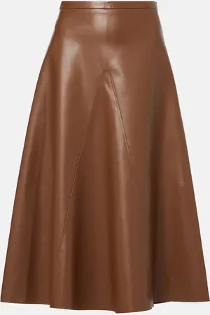 Fforme Selina leather midi skirt