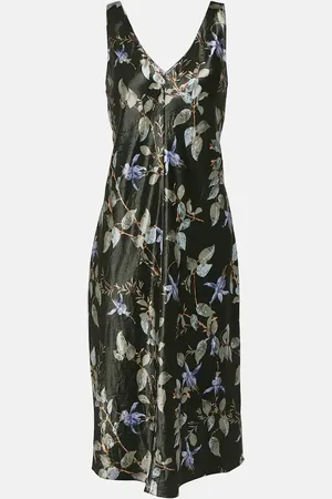 Vince Floral satin midi dress