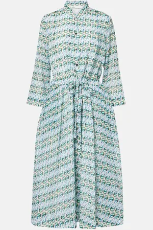 Tory Burch Printed silk and cotton midi dress