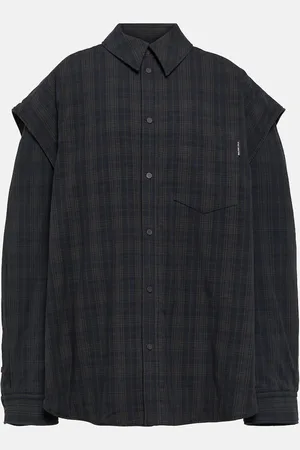 Balenciaga Oversized checked cotton shirt