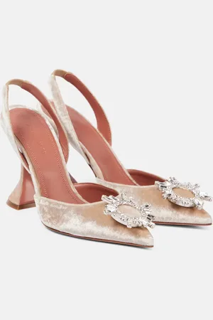 Amina Muaddi Begum 95 embellished velvet slingback pumps