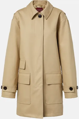 Gucci Logo cotton gabardine trench coat