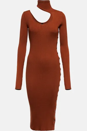 PETAR PETROV Fineas cutout ribbed-knit silk midi dress