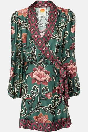 Farm Rio Arabesque Floral wrap dress
