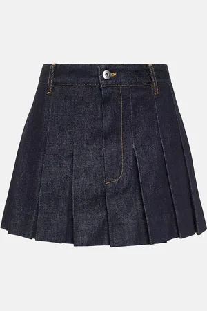 Bottega Veneta Pleated denim miniskirt