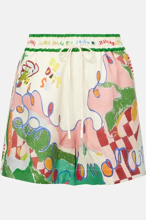 ALÉMAIS Nadia printed high-rise linen shorts