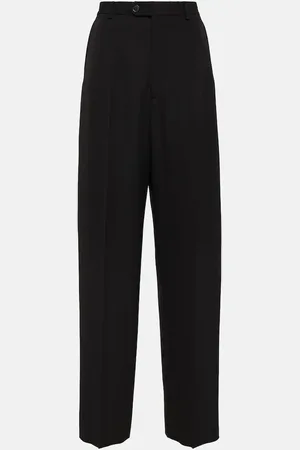 Balenciaga Mid-rise wool wide-leg pants