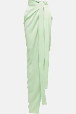 ALEX PERRY Kelton pleated satin maxi skirt