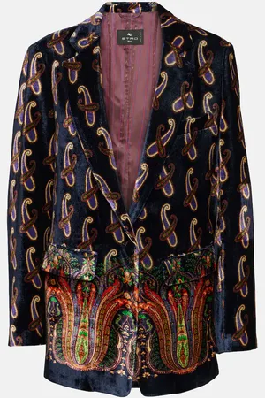 Etro Paisley single-breasted velvet blazer