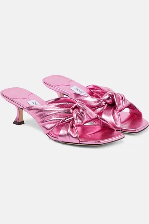 Jimmy Choo Avenue 50 metallic leather mules