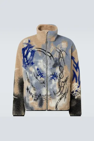 Acne Studios Teddy jacquard fleece zip-up jacket