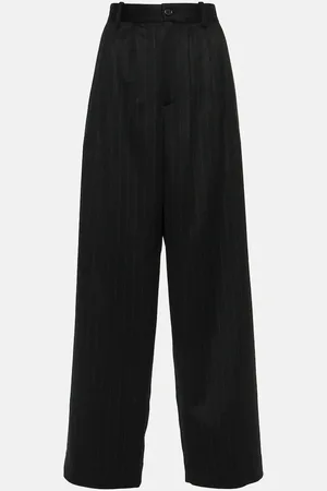 The Row Rufos pinstripe cashmere wide-leg pants