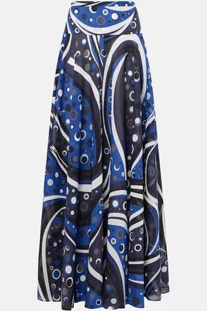 Puccini Printed cotton muslin maxi skirt