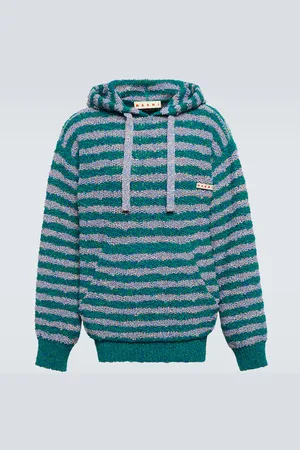 Marni Striped cotton-blend hoodie