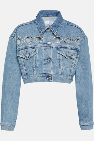 7 for all Mankind Babe embellished cropped denim jacket