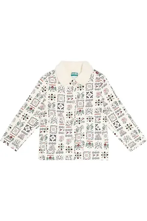 Kenzo Faux fur-trimmed printed jacket