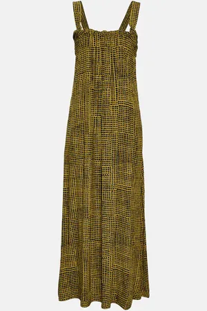 Proenza Schouler White Label checked wrap maxi dress