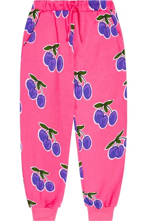 Mini Rodini Plum cotton jersey sweatpants