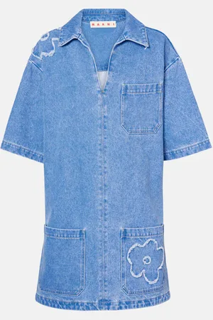 Marni Patch-appliquÃ© denim minidress