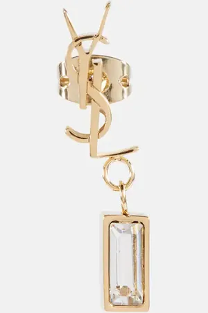 Saint Laurent Single YSL rhinestone-embellished earring