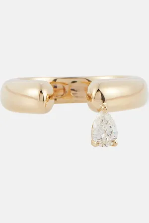 Rainbow K Tube 14kt ring with diamond