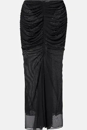 MUGLER Ruched maxi skirt