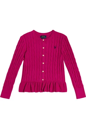 Ralph Lauren Embroidered cable-knit cotton cardigan