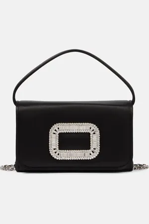 Roger Vivier Pilgrim Micro embellished satin shoulder bag