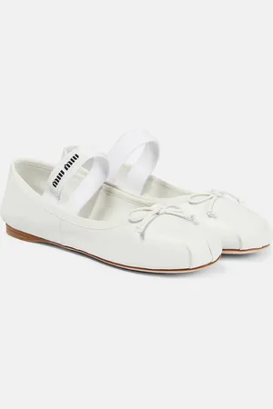 Miu Miu Logo leather ballet flats
