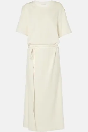 LEMAIRE Belted cotton jersey midi dress