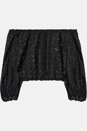 POUPETTE ST BARTH Off-shoulder cotton crop top
