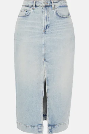 7 for all Mankind Amber denim midi skirt