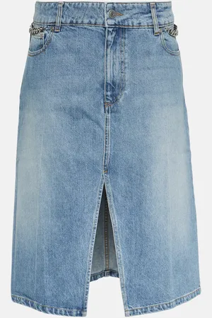 Stella McCartney Front-slit denim midi skirt