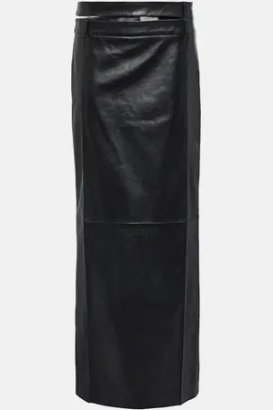 The Mannei Ararat low-rise leather maxi skirt