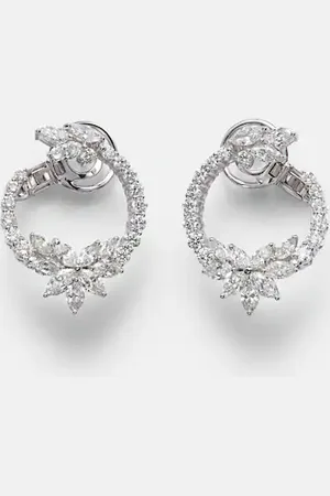 Yeprem Y-Not 18kt white gold clip-on earrings with diamonds