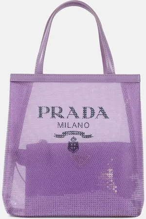 Prada Logo sequined tote