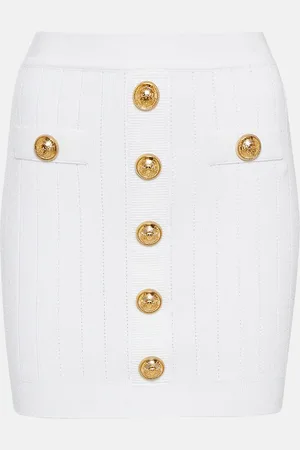 Balmain High-rise knit miniskirt