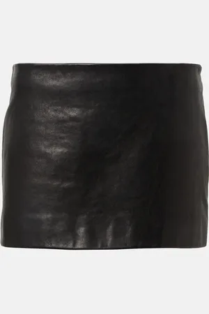 Khaite Jett leather miniskirt