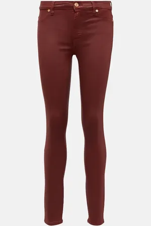 7 for all Mankind High-rise cotton-blend skinny jeans