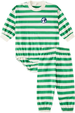 Mini Rodini Striped cotton bodysuit and pants set