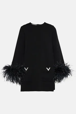 VALENTINO Feather-trimmed blouse