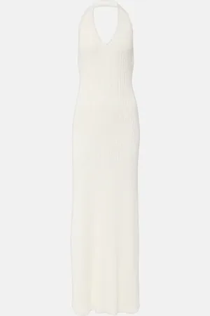 NILI LOTAN Ivenka ribbed-knit cotton maxi dress